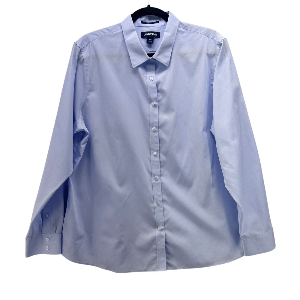 Lands End Button Up Shirt Light Blue 18P